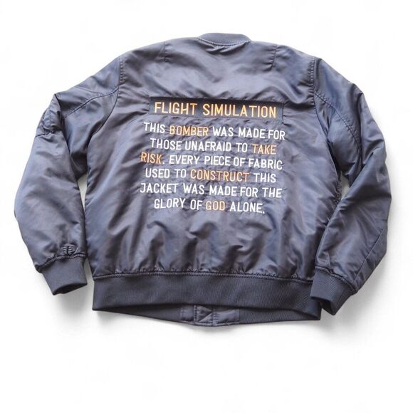 Art of Homage AOH Flight Simulation Christian Streetwear Bomber Jacket Men's  XL - Picture 2 of 12